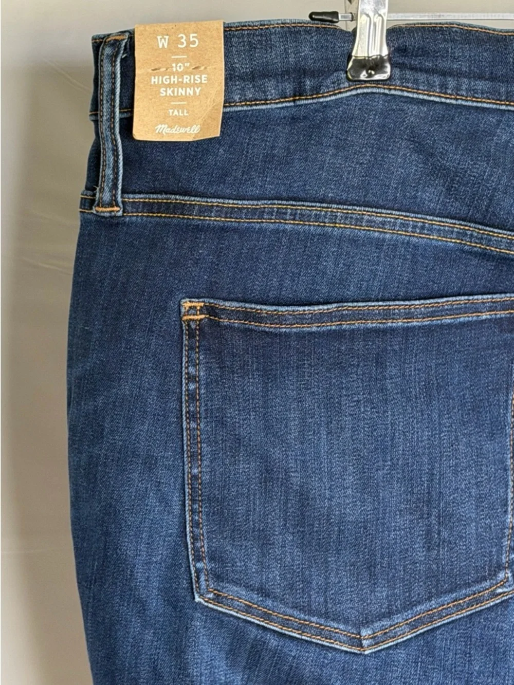 Madewell High Rise Skinny Jeans Size 35 Dark Wash NWT Tall - Picture 5 of 10